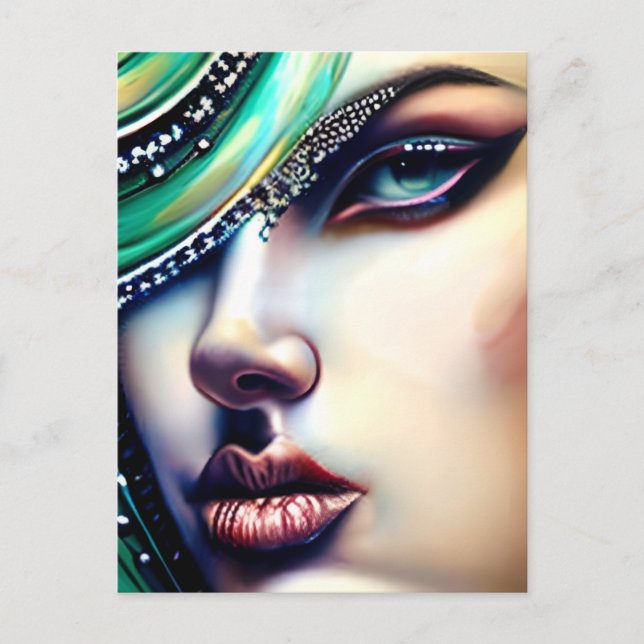 Postal Belleza etérea Joyas Esparkly (Anverso)