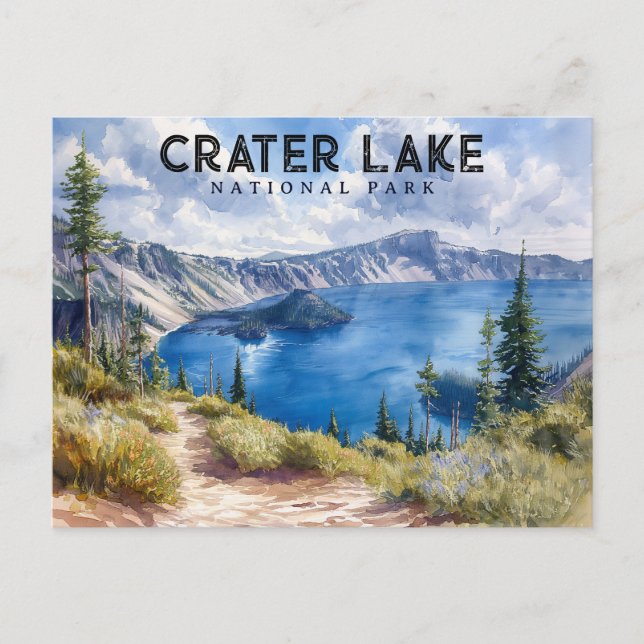Postal Belleza impresionante: Parque Nacional Crater Lake (Anverso)