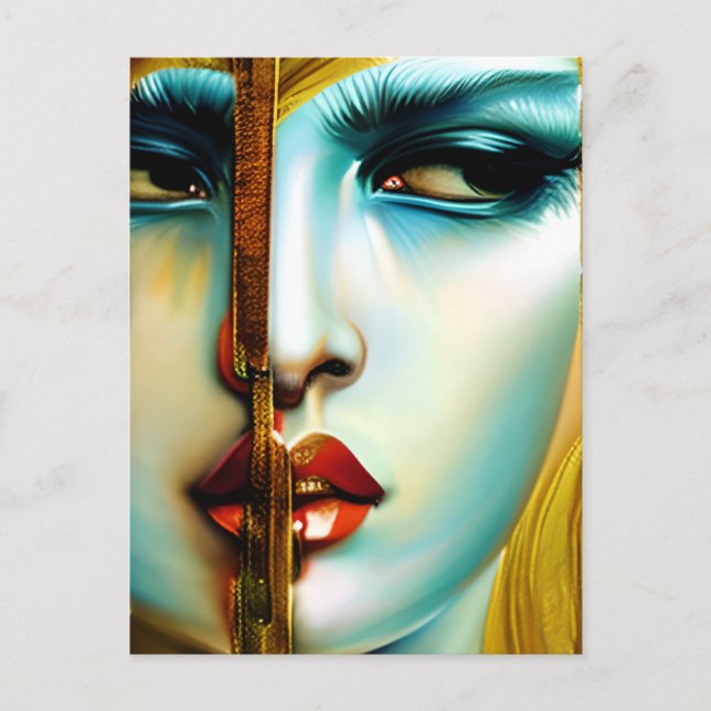 Postal Belleza Mística Diosa Dorada   (Anverso)