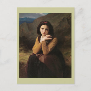 Postal Belleza reflexiva (Pensión Mignon) 1869 Bouguereau