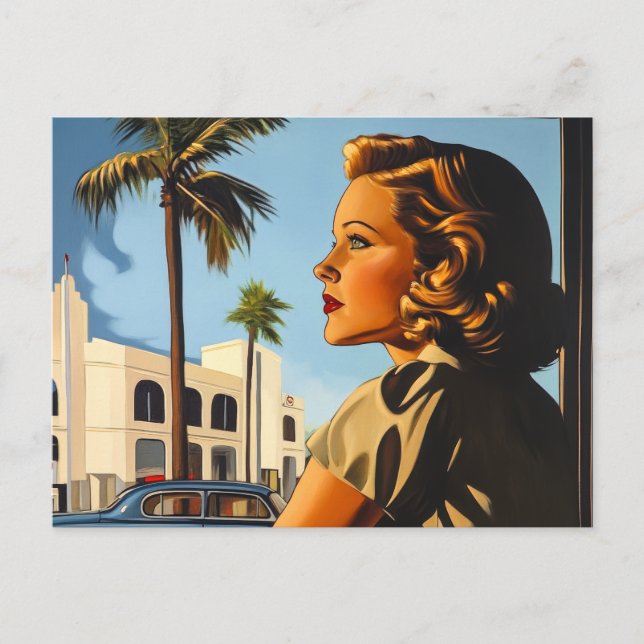 Postal Belleza Retro de Los Ángeles (Anverso)