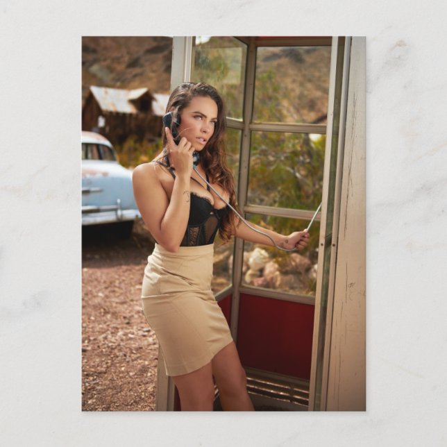 Postal Belleza varada en la carretera 66 foto (Anverso)