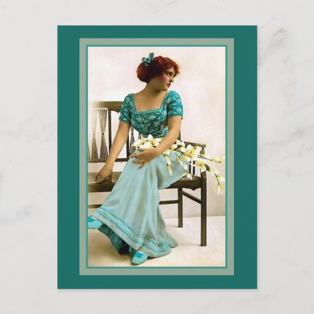 Postal Belleza victoriana, foto restaurada (Anverso)