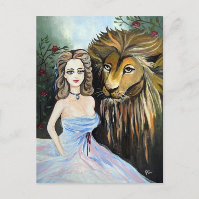 Postal belleza y bestias (Anverso)