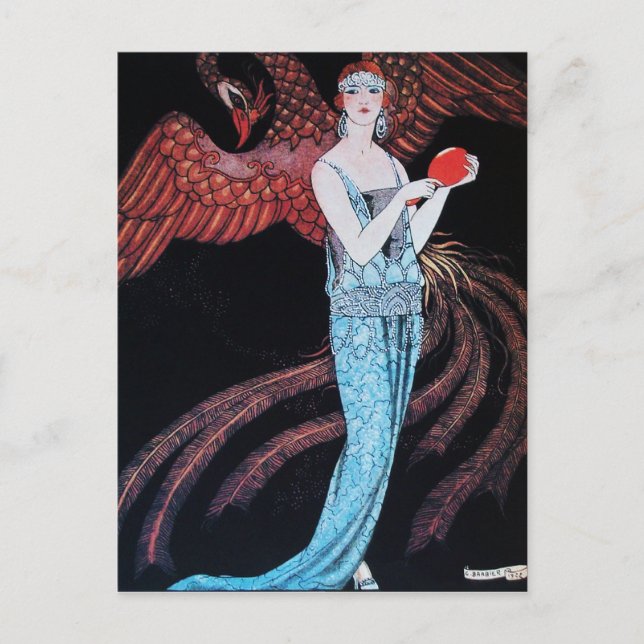 POSTAL BELLEZA Y FOENIX,DISEÑADOR DE MODA ARTISTA (Anverso)