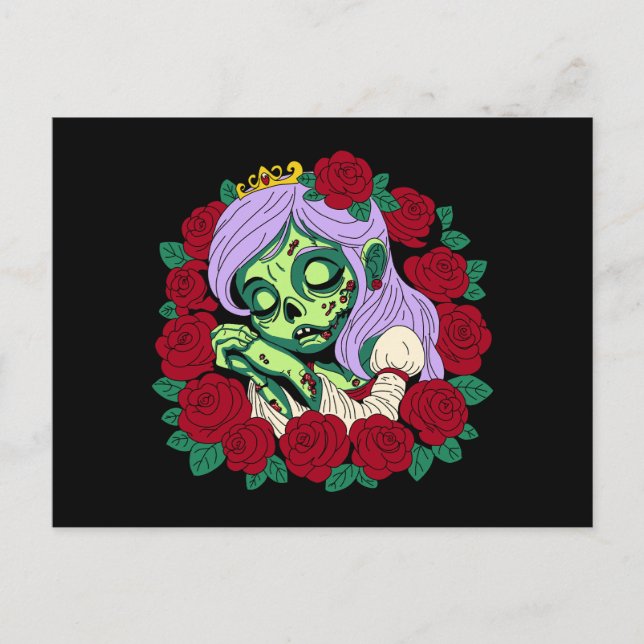 Postal Belleza zombie durmiente (Anverso)