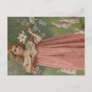 Postal Bellezas de Pascua, Ilustración Vintage, 1898