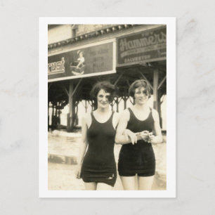 Postal Bellezas en la playa, Galveston, Texas Vintage