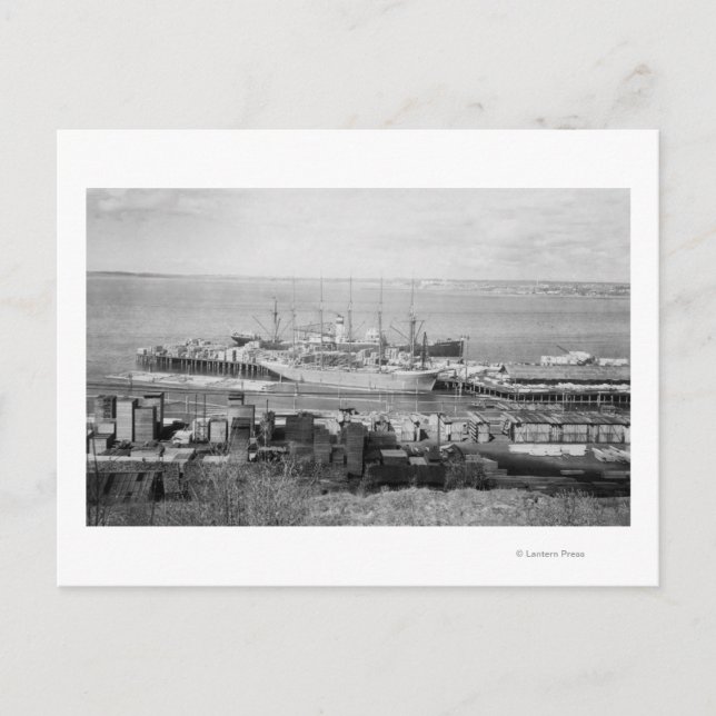 Postal Bellingham, WA Docks View of Lumber Ships (Anverso)