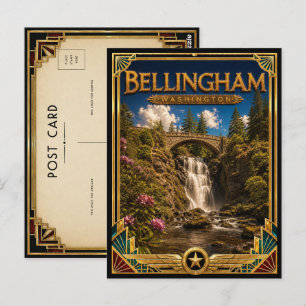 Postal Bellingham Washington Arte Deco Vintage Edad Dorad