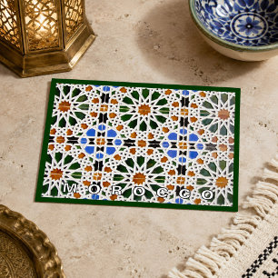 Postal Bello Azulejo Zellij Marroquí Colorido