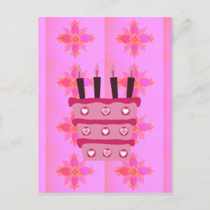 Postal Bello bebé rosa: Que tengas un feliz cumpleaños