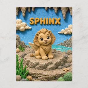 Postal Bello Bebe Sphinx, Mitológico