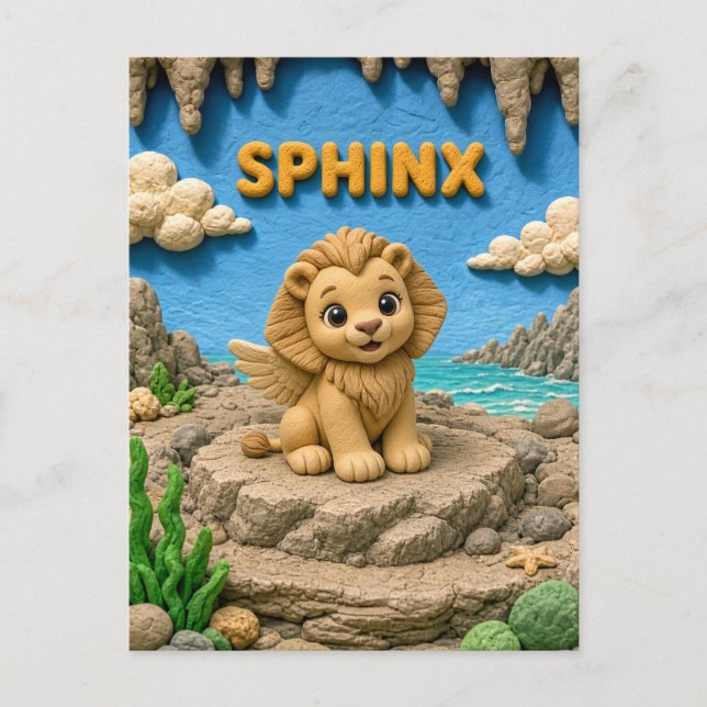 Postal Bello Bebe Sphinx, Mitológico (Anverso)