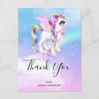 Bello Unicornio con Melena de Arcoíris Gracias