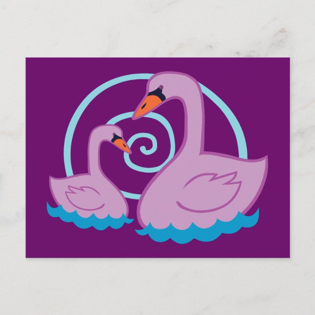 Postal Bellos Cisnes (Anverso)