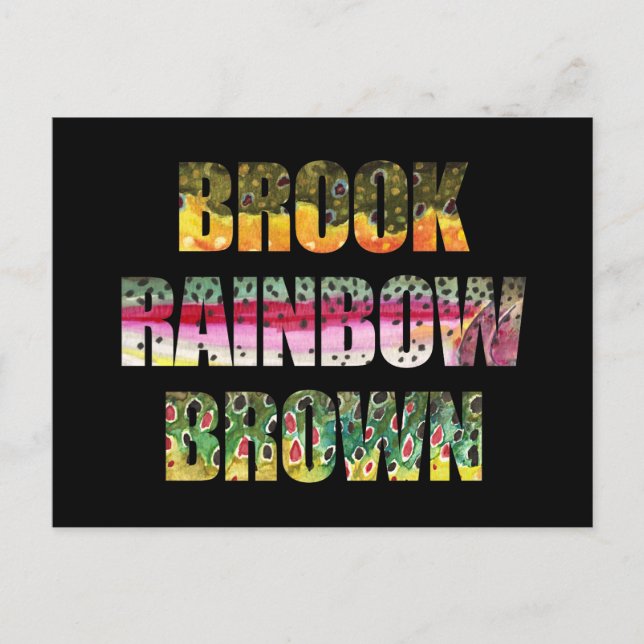 Postal Bellos colores de trucha de 3 (Anverso)