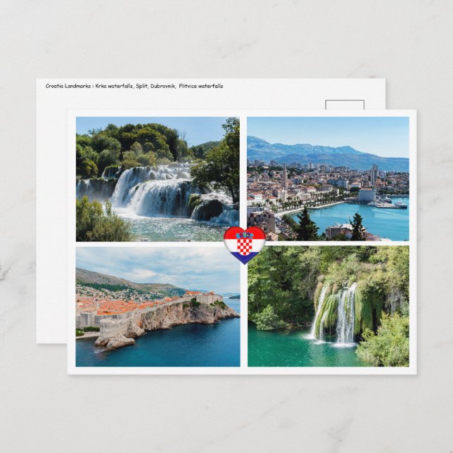 Postal Bellos paisajes de Croacia - Europa (Anverso / Reverso)