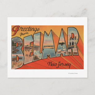 Postal Belmar, Nueva Jersey - Escenas de letras grandes