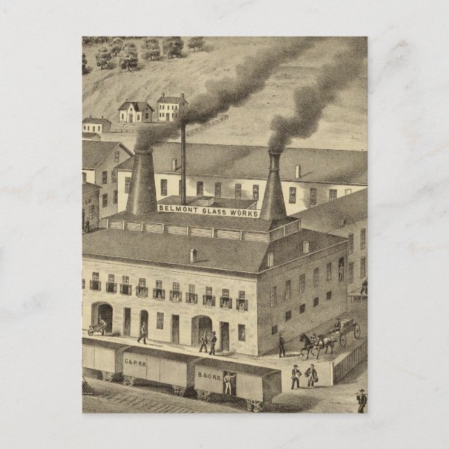 Postal Belmont Glass Works, Bellaire, Ohio (Anverso)