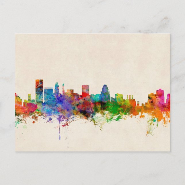 Postal Beltimore Maryland Skyline Cityscape (Anverso)