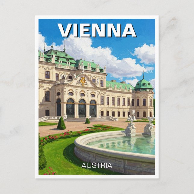 Postal Belvedere Viena Austria Travel (Anverso)