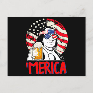 Postal Ben Drankin Celebremos la alegría del 4° de