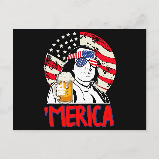 Postal Ben Drankin Celebremos la alegría del 4° de (Anverso)