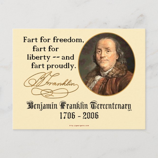 Postal Ben Franklin - Fart Orgullo (Anverso)