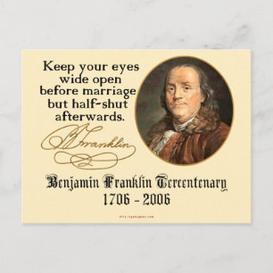 Postal Ben Franklin - Matrimonio
