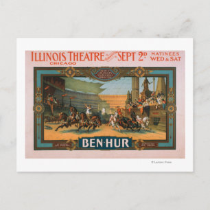 Postal Ben-Hur en el Poster de teatro Illinois de Chicago