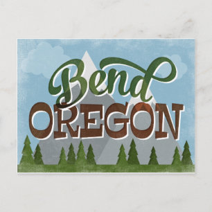 Postal Bend Oregon Fun Retro Snowy Mountains