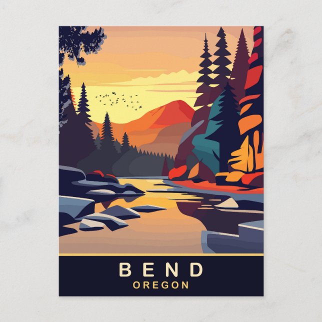 Postal Bend, Oregón, Viaje  (Anverso)
