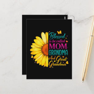 Postal Bendecida por ser llamada mamá abuela genial