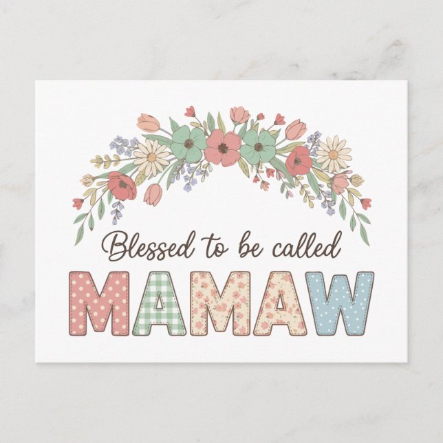 Postal Bendecida por ser llamada Mamaw (Anverso)