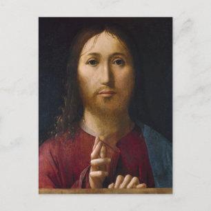 Postal Bendición de Cristo del siglo XV