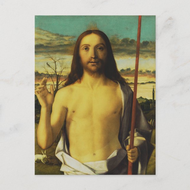 Postal Bendición de Cristo por Giovanni Bellini (Anverso)