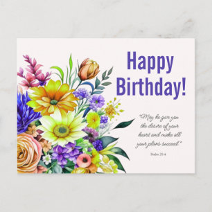 Postal Bendición de cumpleaños floral