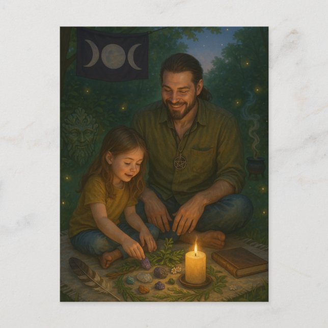 Postal Bendición del Día del Padre Pagan (Anverso)