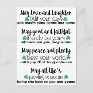 Postal Bendición del proverbio irlandés