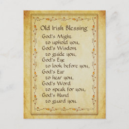 Postal Bendición irlandesa antigua, el poder de Dios para