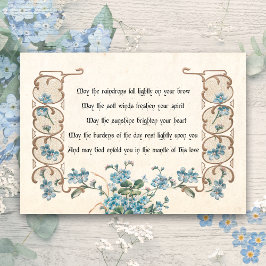 Postal Bendición irlandesa con elegante frontera floral