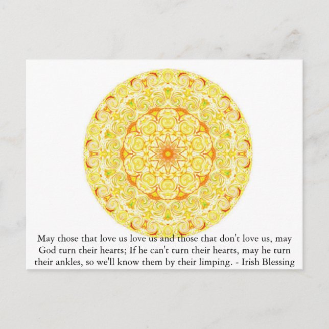 Postal Bendición irlandesa humorística de IRLANDA (Anverso)