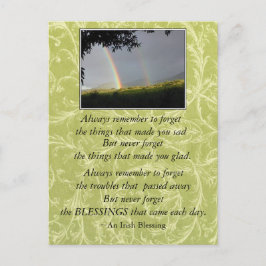 Postal Bendición irlandesa inspiradora siempre recuerda