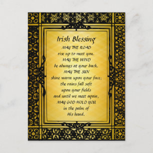 Postal Bendición irlandesa, que el camino se levante para