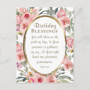 Postal Bendiciones de cumpleaños Inspiradoras Floral eleg