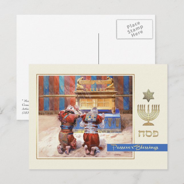 Postal Bendiciones de la Pascua. Bella Artes (Anverso / Reverso)