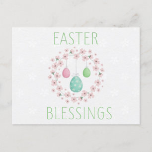 Postal Bendiciones de Pascua con huevos y flores