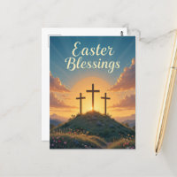 Bendiciones de Pascua Cruces Religiosas Cielo Azul