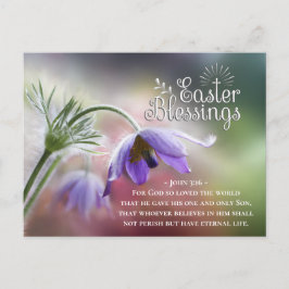 Postal Bendiciones de Pascua que Dios amó al mundo Juan 3